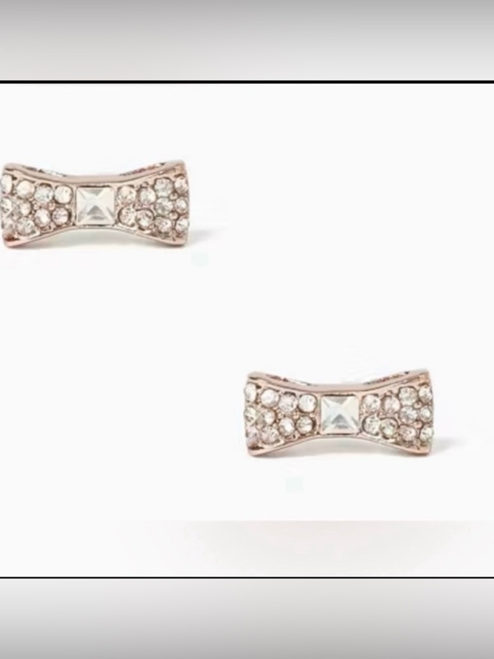 Kate Spade Earrings “Ready Set Bow” Pave’ Studs with Dusty! ♠️ - Picture 2 of 2